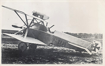 Photograph of Austrian Brandenburg D.I, number 28.26 in profile. According to Meindl & Schroeder, p. 31, this was delivered January 20, 1917. It was badly damaged on January 11, 1918, and its pilot, Raoul Stojsavljevic, severely wounded by phosphorus bullets.
Text, reverse, pencil:
Austrian Brandenburger [sic] fighter "Star strutter" [due to the unusual configuration of the wing struts]
Stamp: 703