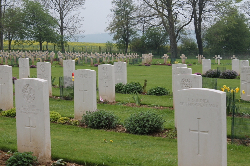 French and British unknown soldiers at Thiepval Memorial.